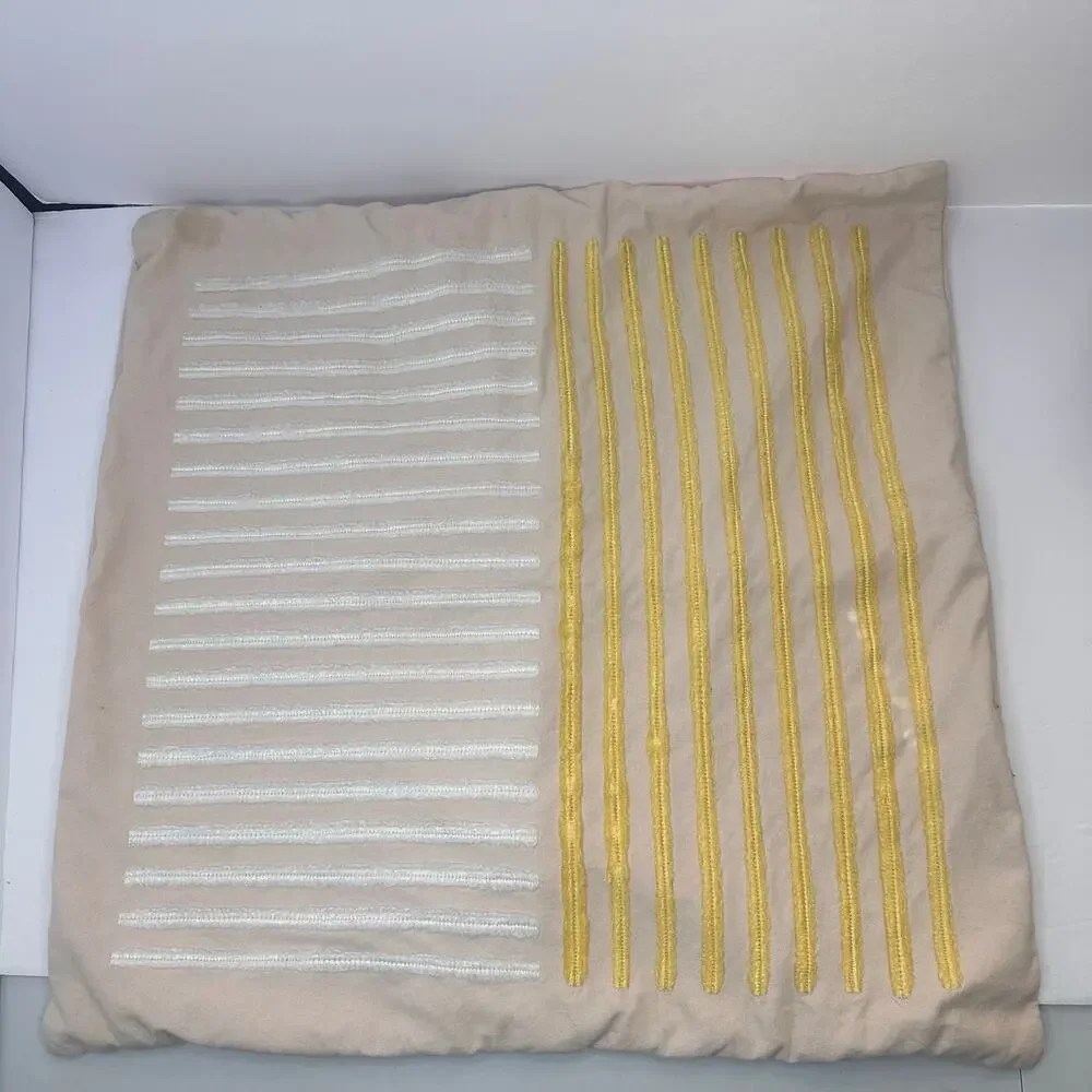West Elm Embroidered Lines Pillow Cover 24